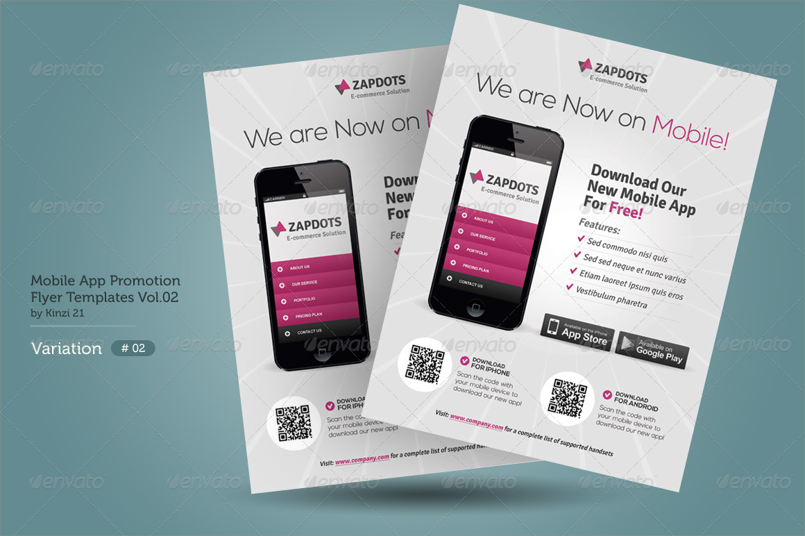 mobile app promotion flyers vol 02 by kinzi21 graphicriver iphone flyer app