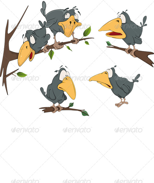 Ravens Cartoon - Animals Characters