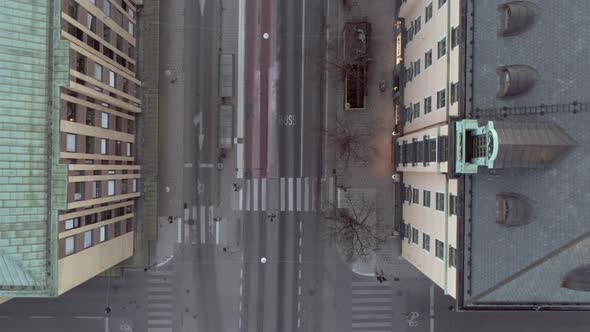 Empty Street in Stockholm During COVID-19 Coronavirus Outbreak