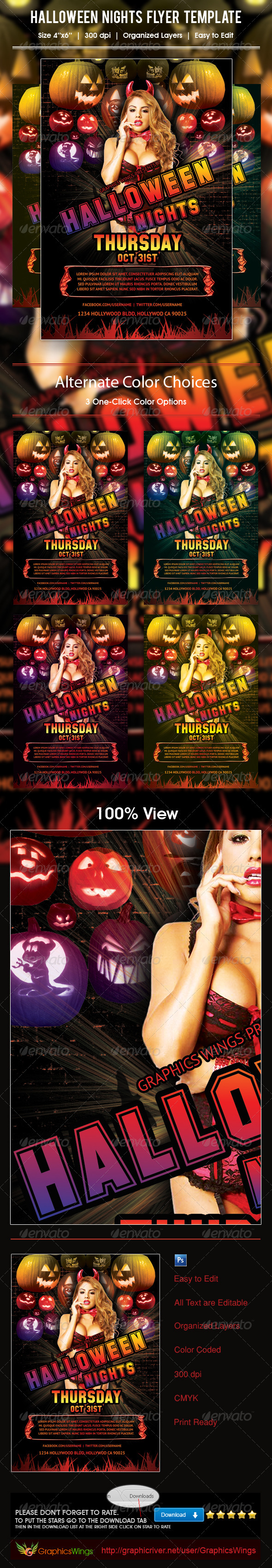 Halloween Nights Flyer Template - Events Flyers