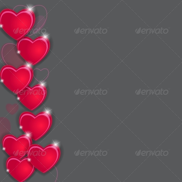 Happy Valentines Day Card with Heart - Backgrounds Decorative