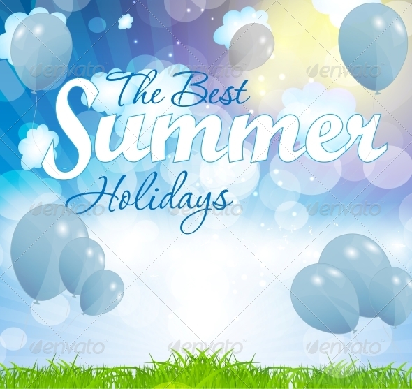 Summer Holidays Vector Background. - Landscapes Nature