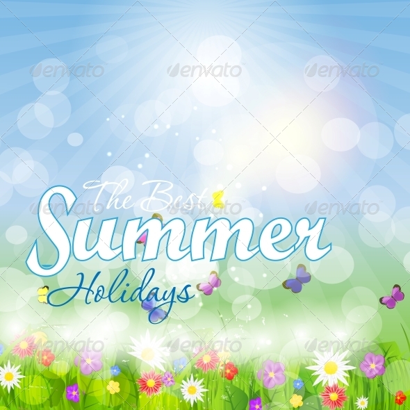 Summer Holidays Vector Background. - Landscapes Nature