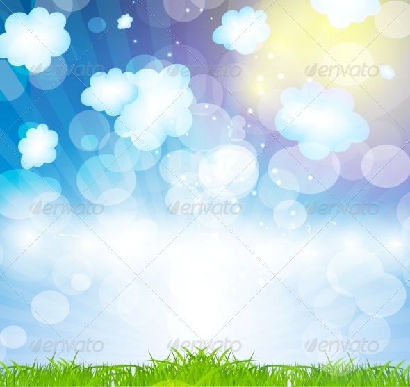Summer Holidays Vector Background - Landscapes Nature