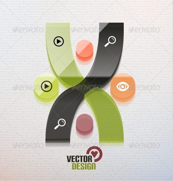 Vector 3D Glass Shape for Business Template - Media Technology