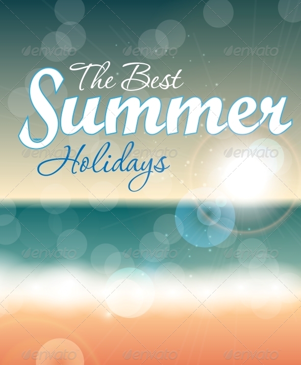 Summer Holidays Vector Background - Landscapes Nature