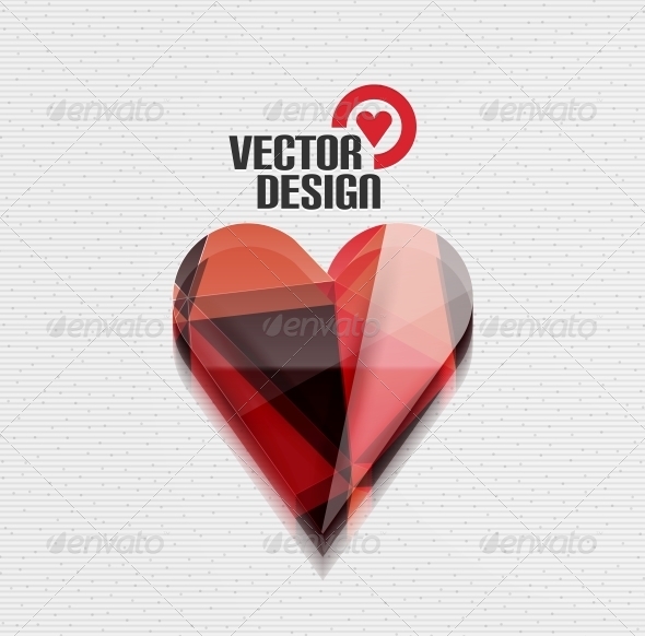 Vector 3D Glossy Heart Vector Background - Valentines Seasons/Holidays