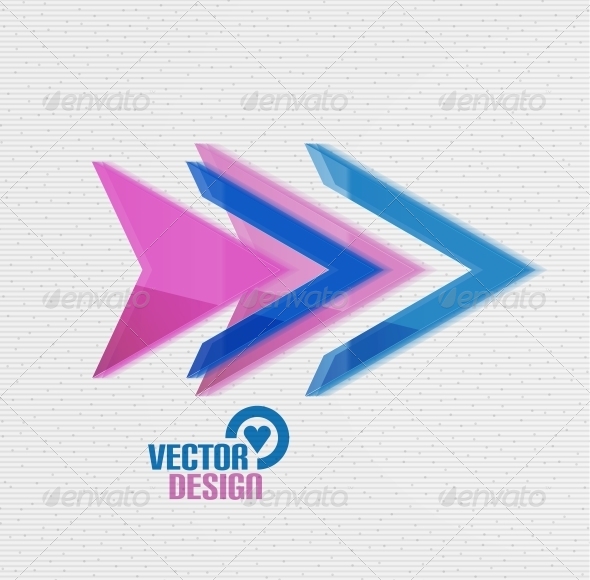 Vector 3D Glossy Arrow Sign Template - Computers Technology