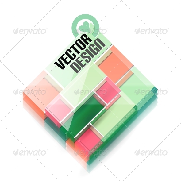 Vector 3D Glass Shape for Business Template - Computers Technology