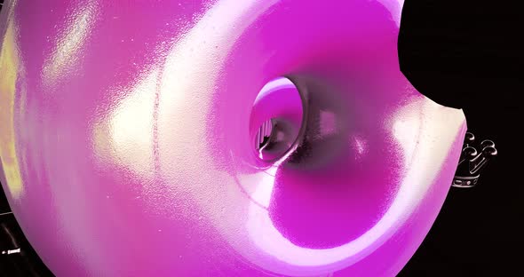 Minimal surreal 3d art. Animated stylish donuts