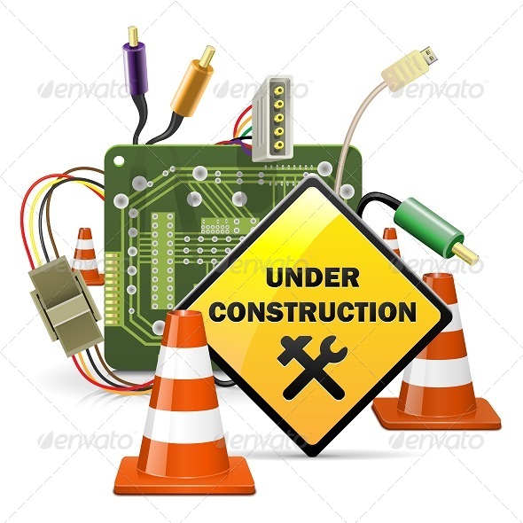Vector Under Construction Concept with Sign - Web Technology