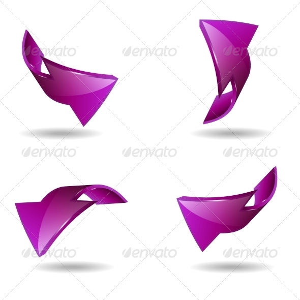 Set of Arrow Stickers - Man-made Objects Objects