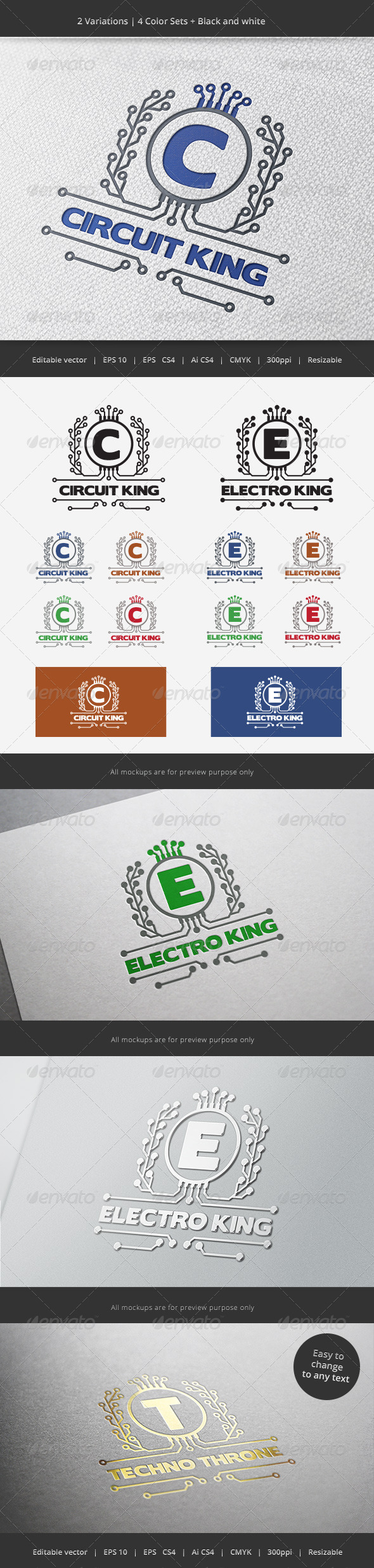 Electronic King Crest Logo - Crests Logo Templates