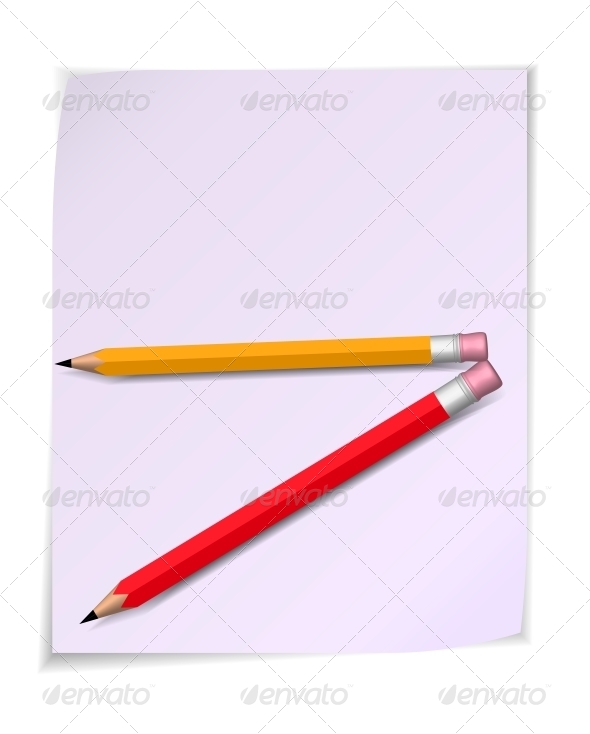 Paper Page with Pencil - Man-made Objects Objects