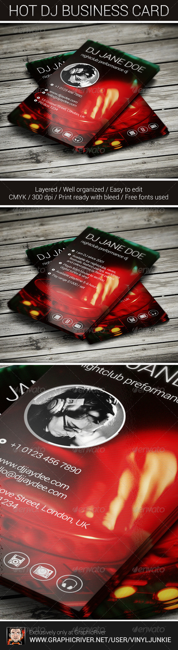 Hot DJ Business Card