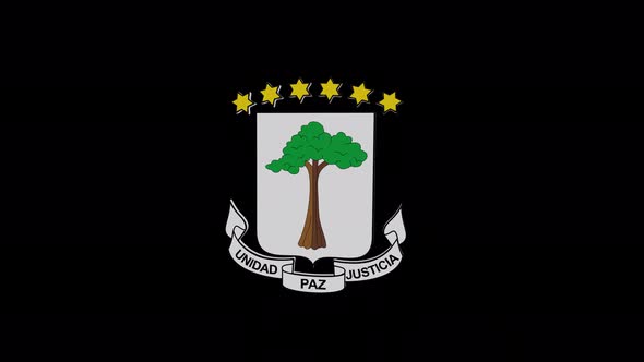 Coat Of Arms Of Equatorial Guinea With Alpha Channel  - 4K alt