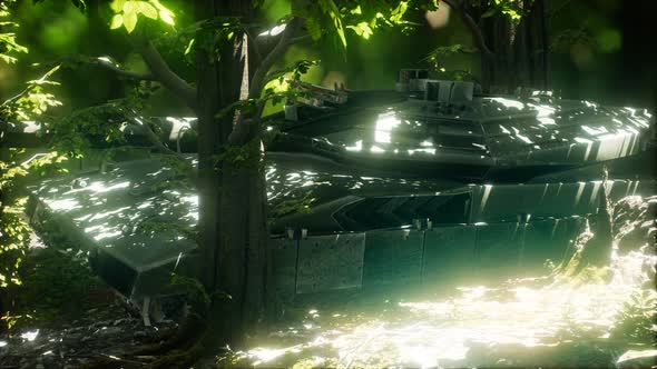 Old Rusty Tank in the Forest alt