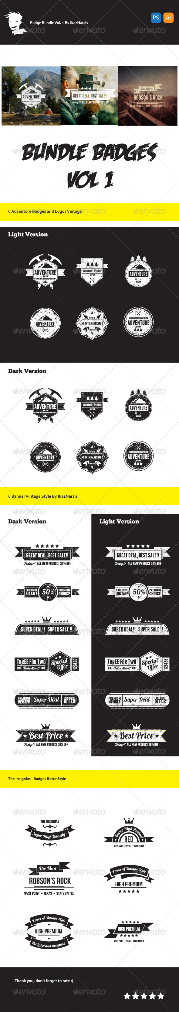 Bundle Badge, Logo & Insignia - Badges & Stickers Web Elements