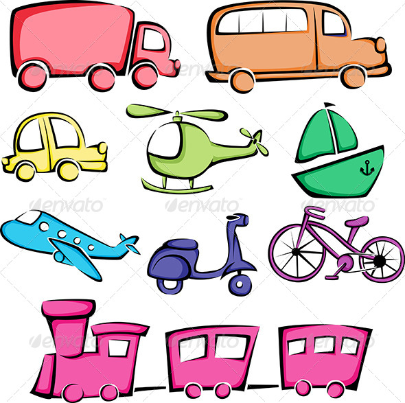 Transportation Vehicles Icons - Icons