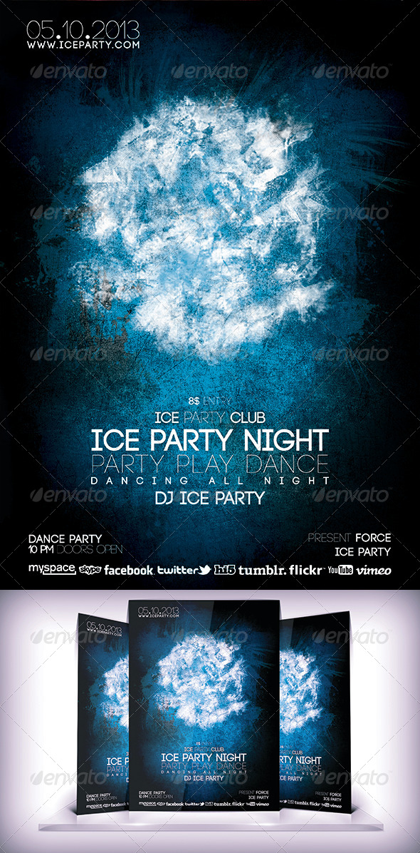 Ice Party Night Flyer - Clubs & Parties Events