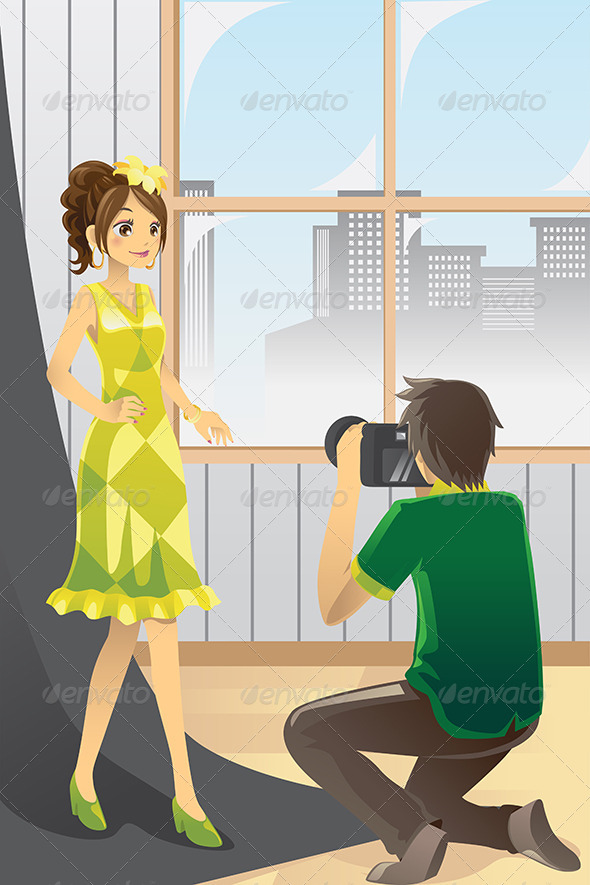 Photographer and Model - People Characters