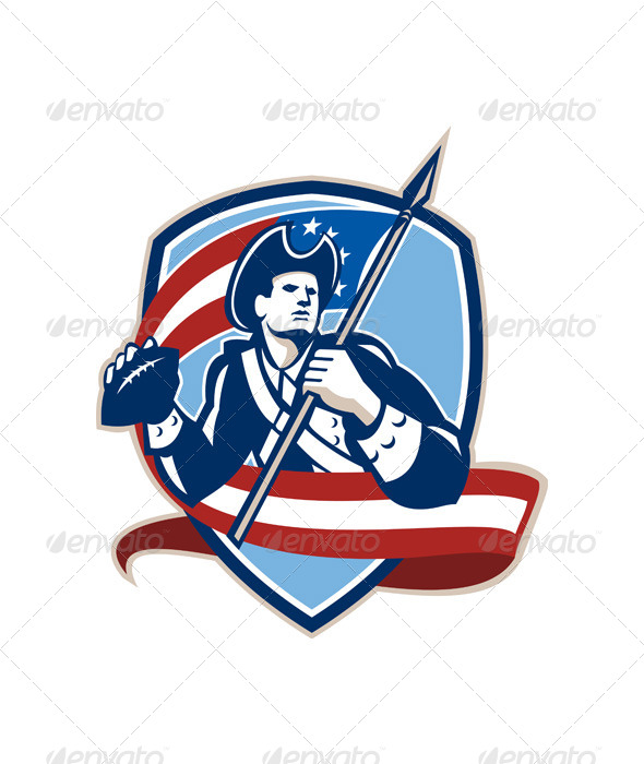 American Patriot Football Quarterback Shield - People Characters