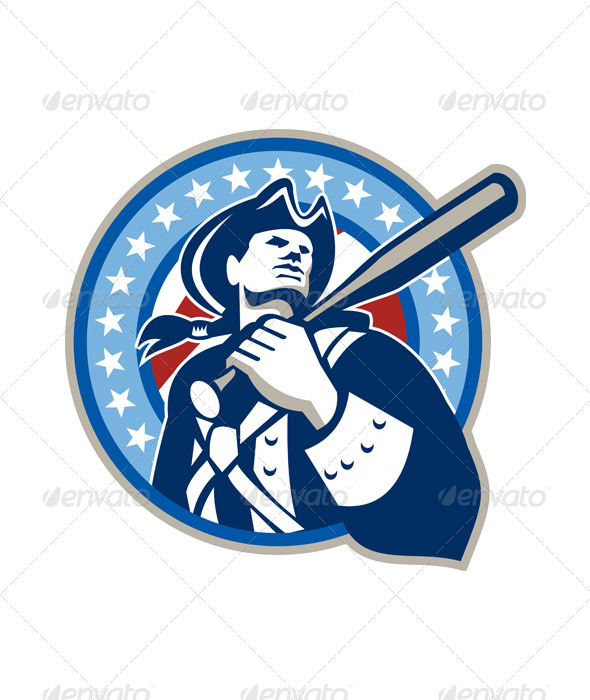 American Patriot Baseball Bat Retro - Sports/Activity Conceptual