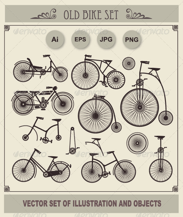 Set of Retro Bikes - Retro Technology