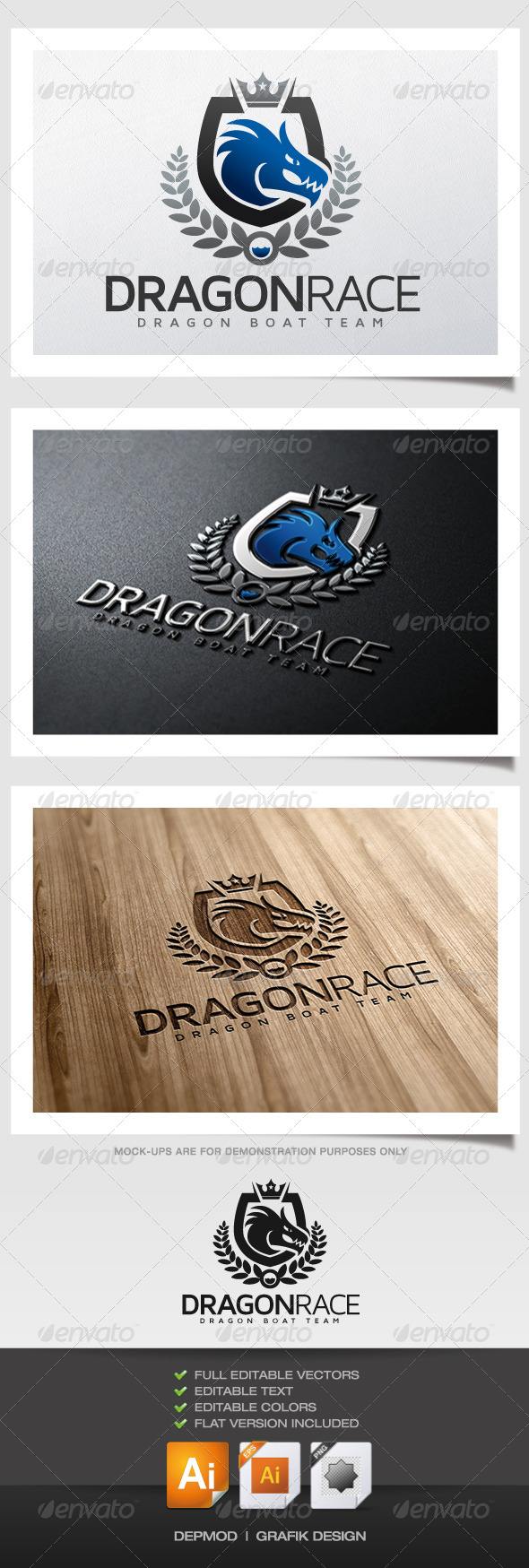 Dragon Race Logo - Crests Logo Templates
