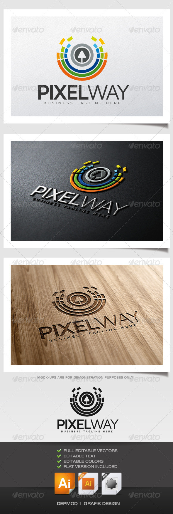 Pixel Way Logo - Abstract Logo Templates