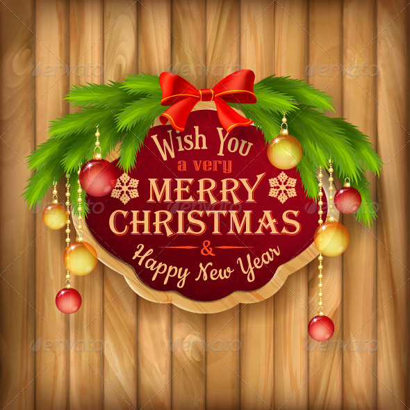 Vector Christmas Garland Frame Balls Background - Christmas Seasons/Holidays
