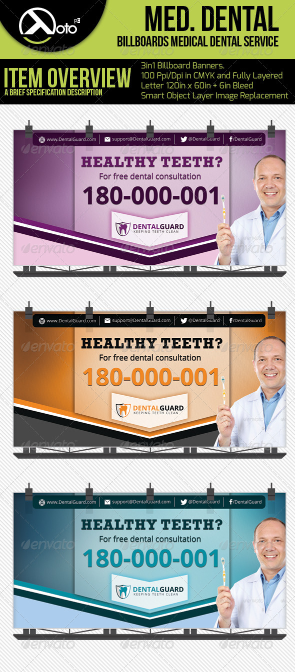 Medical Dental Billboard - Signage Print Templates