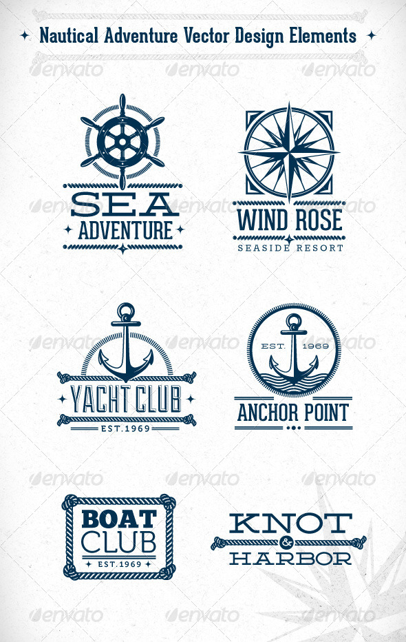 Nautical Adventure Vector Design Elements - Travel Conceptual