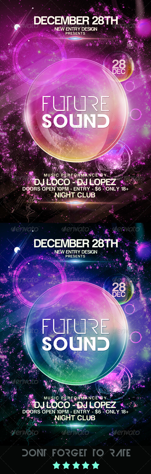 Futuristic Space Flyer Template - Clubs & Parties Events