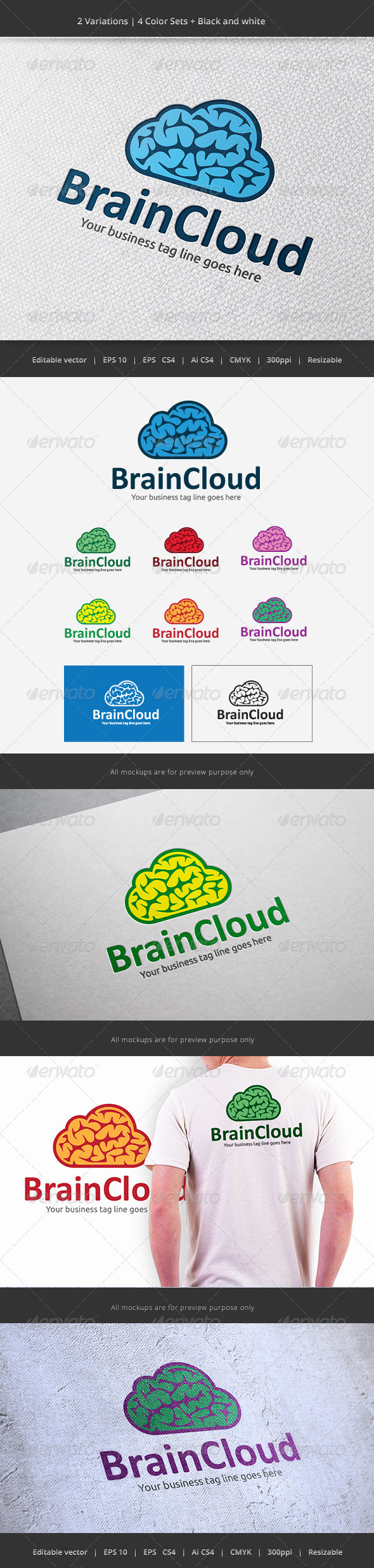 Brain Cloud - Objects Logo Templates