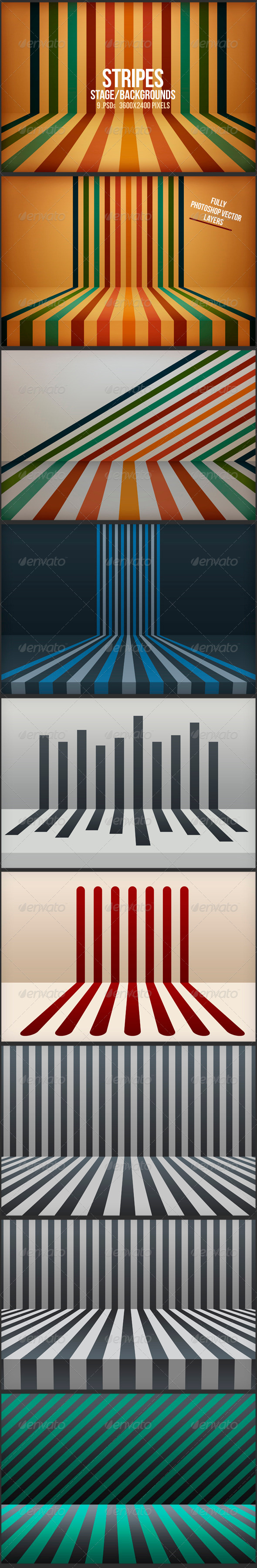 Stripes Stage Backgrounds - Backgrounds Graphics