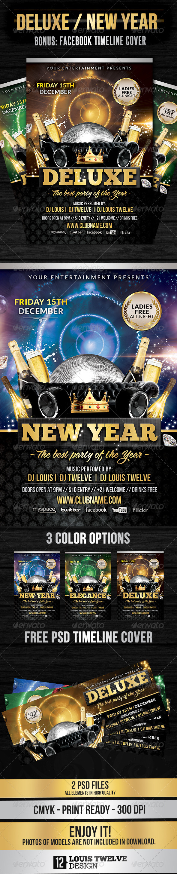 Deluxe / New Year | Flyer + FB Cover