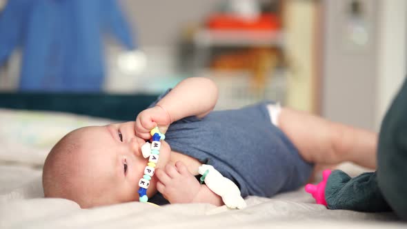 5 Month Old Active Baby Touching Toys