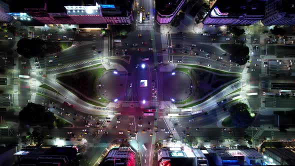 Buenos Aires Argentina. Night cityscape landscape of tourism landmark. alt