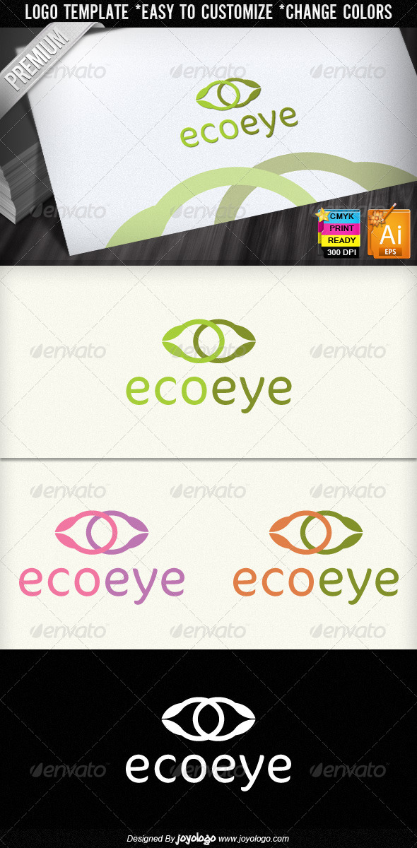 Eco Eye Leaf Ecology Organic Logo Design