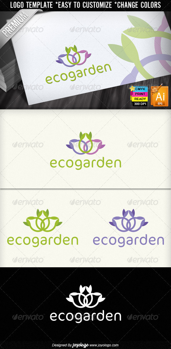 Eco Garden Ecology Colorful Floral Logo Design