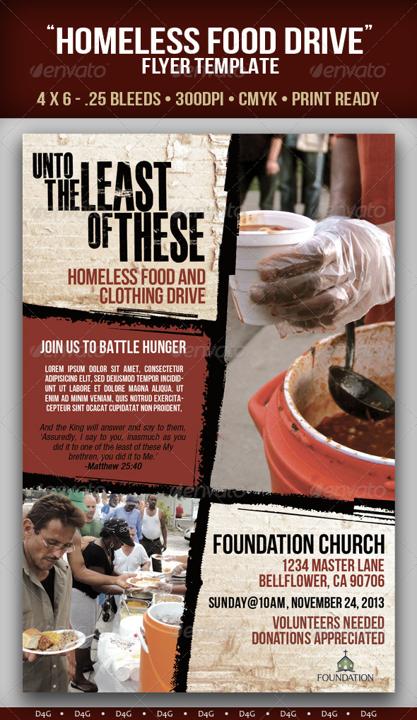 Homeless Food Drive Flyer Template