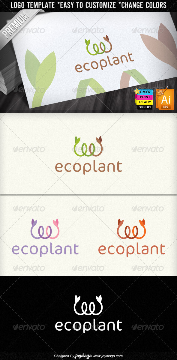 Eco Plant Ecology Organic Colorful Logo Design