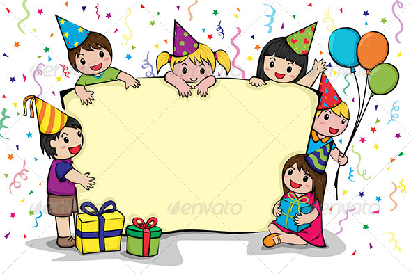 Birthday Party Invitation - Decorative Vectors
