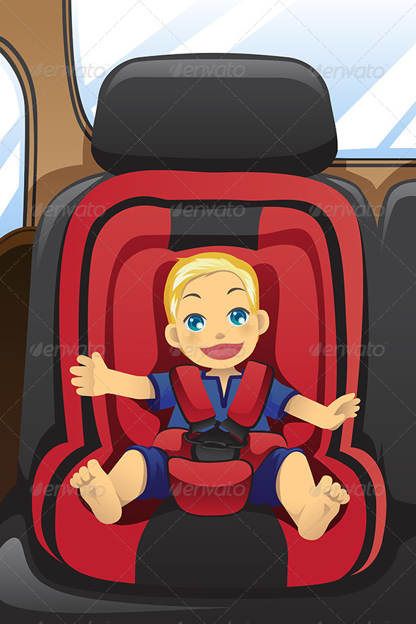 Boy in Car Seat - People Characters