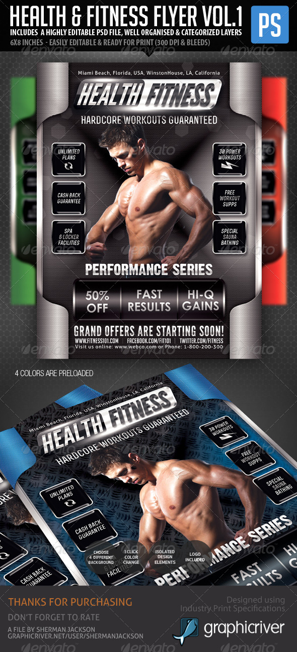 Health & Fitness Performance Series Flyer - Commerce Flyers