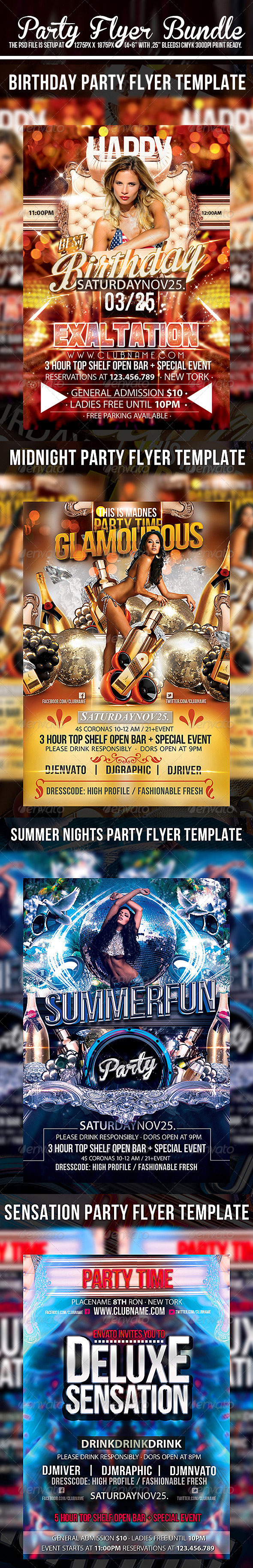 Party Flyer Bundle V2 - Events Flyers