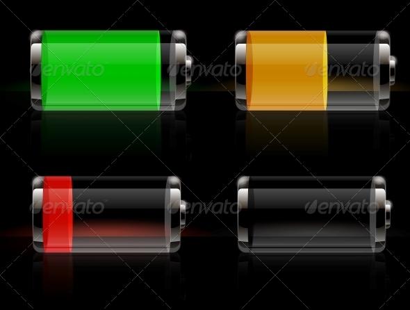 Glossy Transparent Battery - Web Technology
