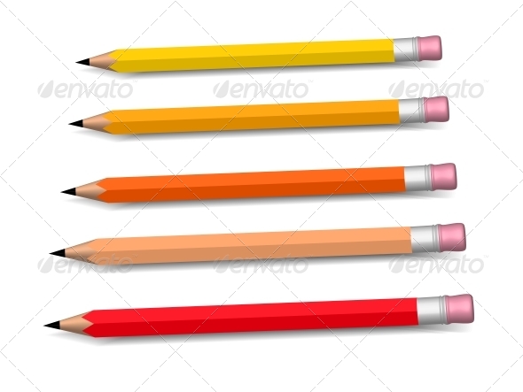 Multicolored Pencils Growing Row - Man-made Objects Objects