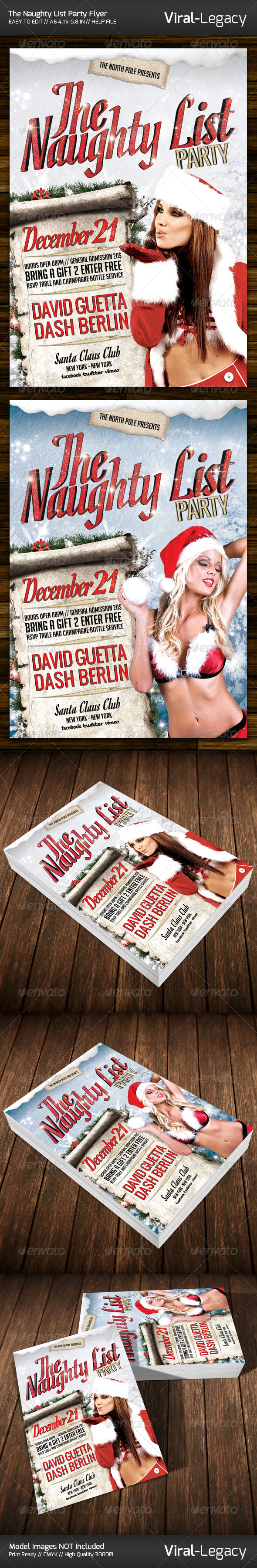 The Naughty List Party Flyer - Flyers Print Templates